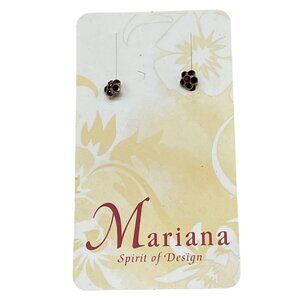Mariana stud floral earrings red crystals hand made E-1166 241 READ NEW